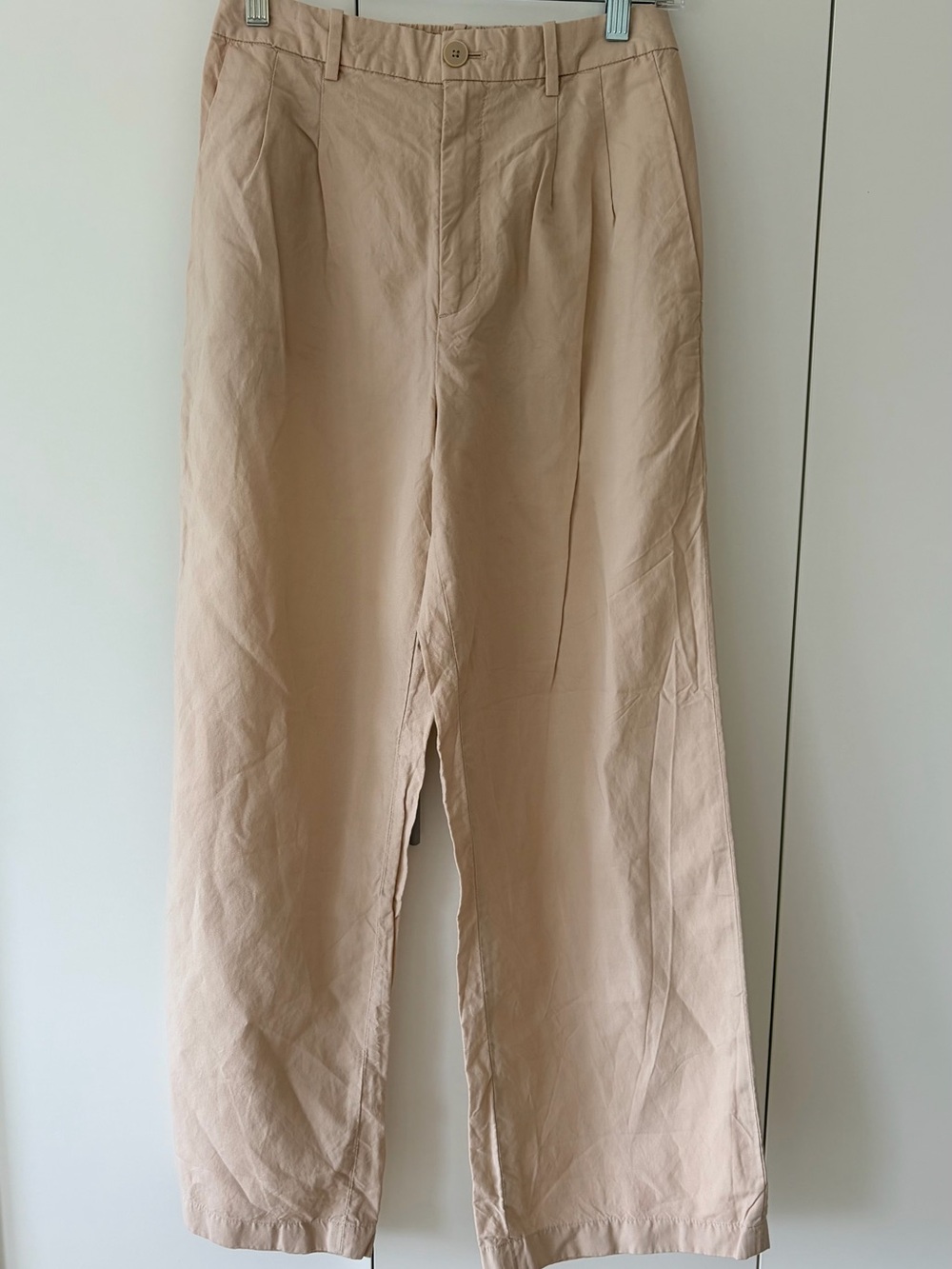 Uniqlo Wide Leg Linen Pants in Beige